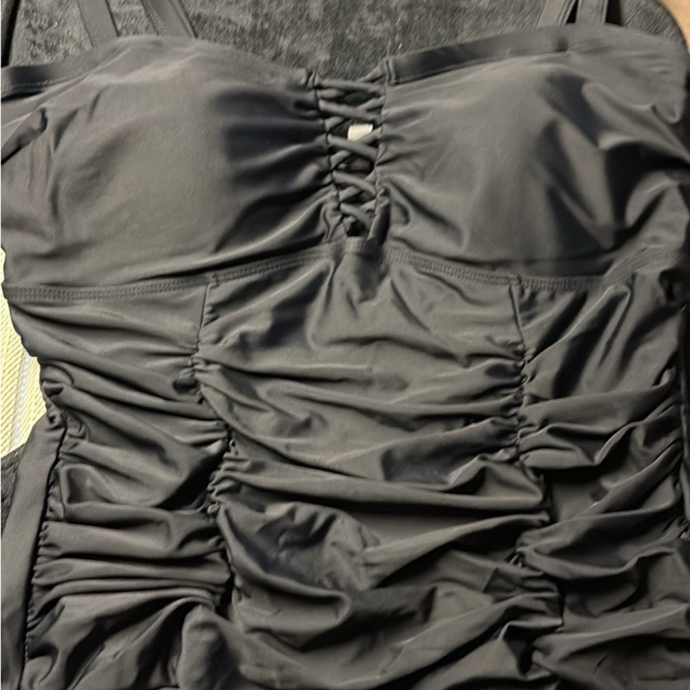 torrid Black One-Piece Swimsuit with Tag Detail